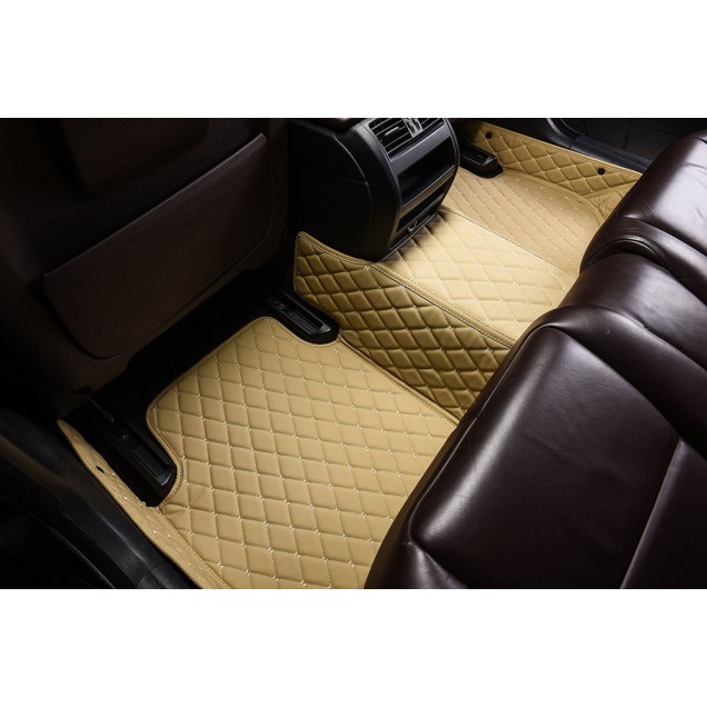 Beige Luxury Leather Diamond Car Mats Canada