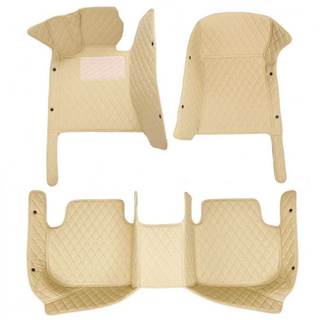 Beige Luxury Leather Diamond Car Mats Canada