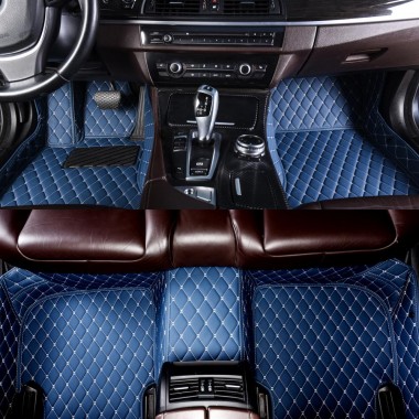 Blue Luxury Leather Diamond Car Mats Canada