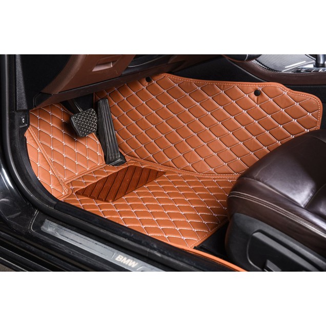 Brown Luxury Leather Diamond Car Mats Canada