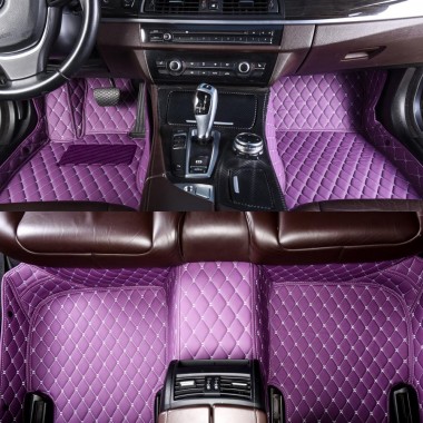 Purple Luxury Leather Diamond Car Mats Canada