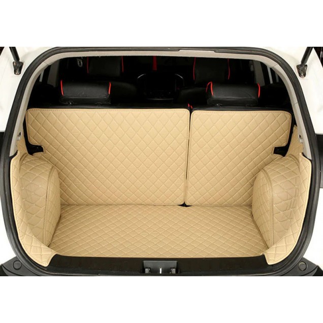 Beige Full Cover Luxury Leather Diamond Trunk Car Mats Canada