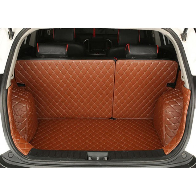 Brown Full Cover Luxury Leather Diamond Trunk Car Mats Canada