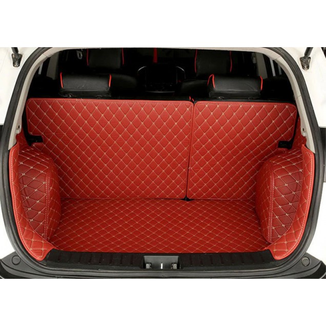 Wine Red Full Cover Luxury Leather Diamond Trunk Car Mats Canada