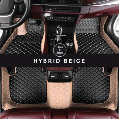 Black and Beige Hybrid Mode Premium Diamond Car Mats Canada