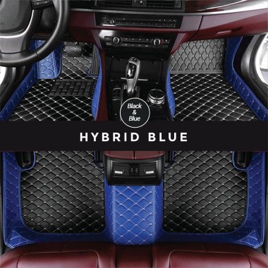 Black and Blue Hybrid Mode Premium Diamond Car Mats Canada