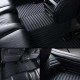 Black Luxury Leather Stripe Car Mats Canada