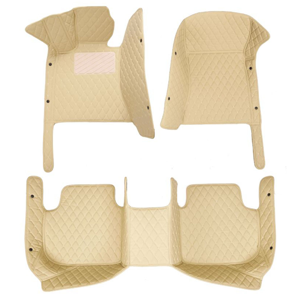 Beige Luxury Leather Diamond Car Mats for Subaru XV