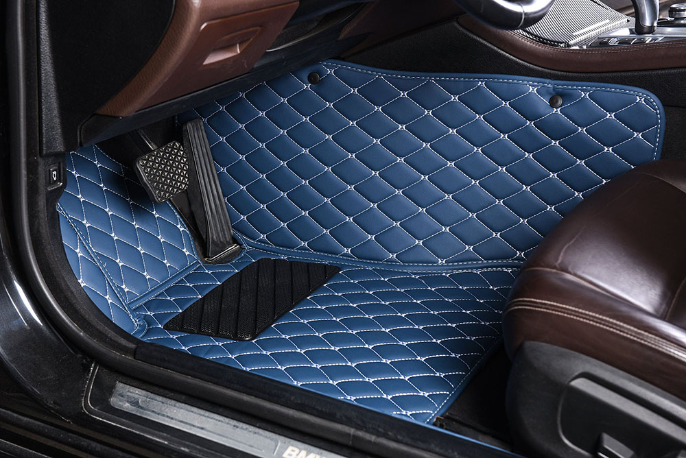 Blue Luxury Leather Diamond Car Mats Canada