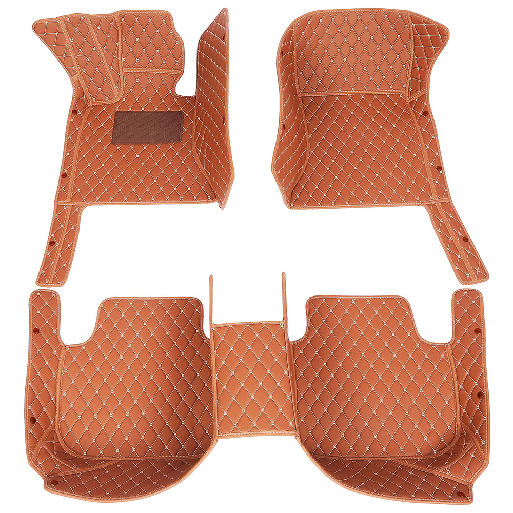 Brown Luxury Leather Diamond Car Mats for Honda CR-V