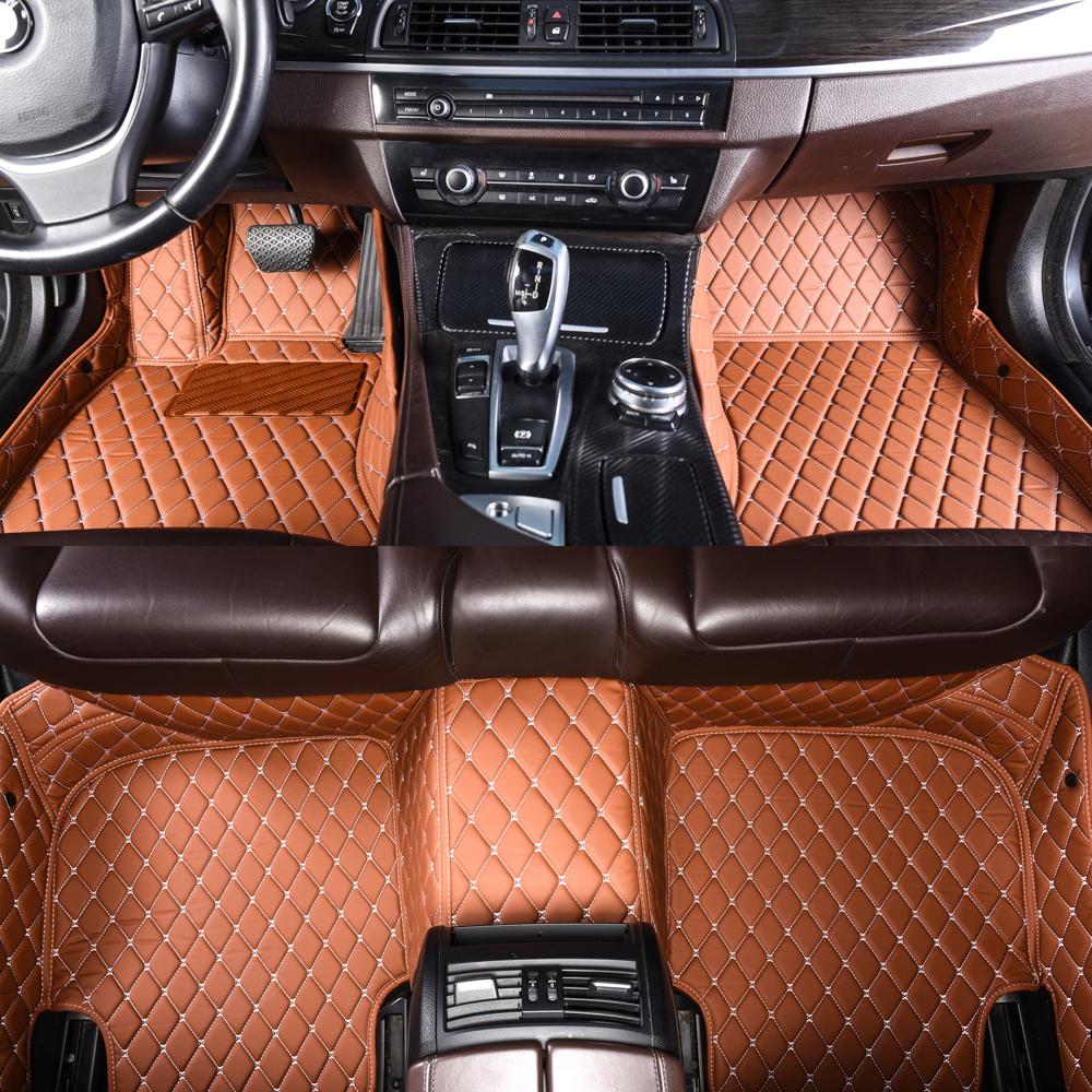 Brown Luxury Leather Diamonds Car Mats Canada