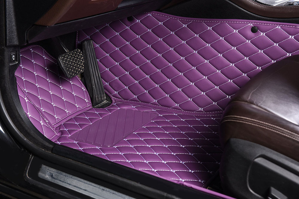 Purple Luxury Leather Diamond Car Mats Canada