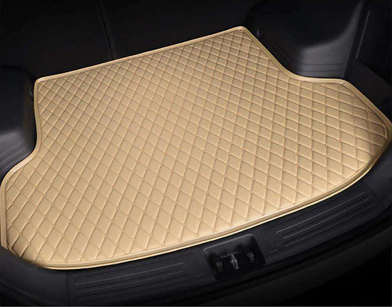 Beige Luxury Leather Diamond Trunk Base Mats Canada