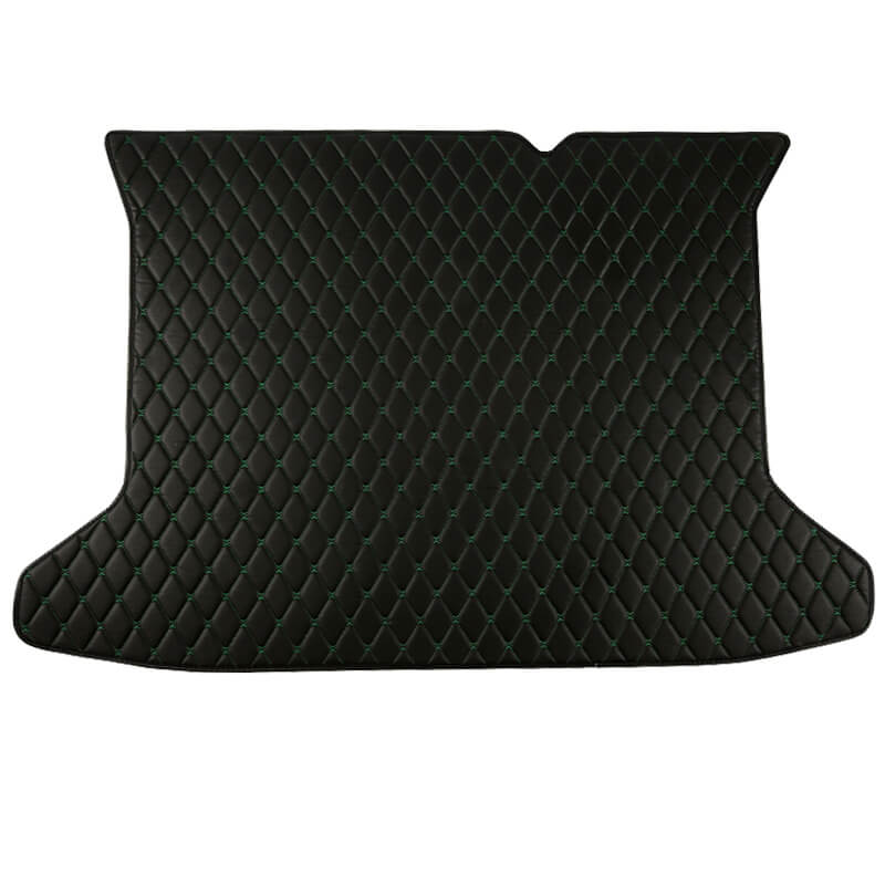 Black and Green Stitching Luxury Leather Diamond Trunk Base Mat