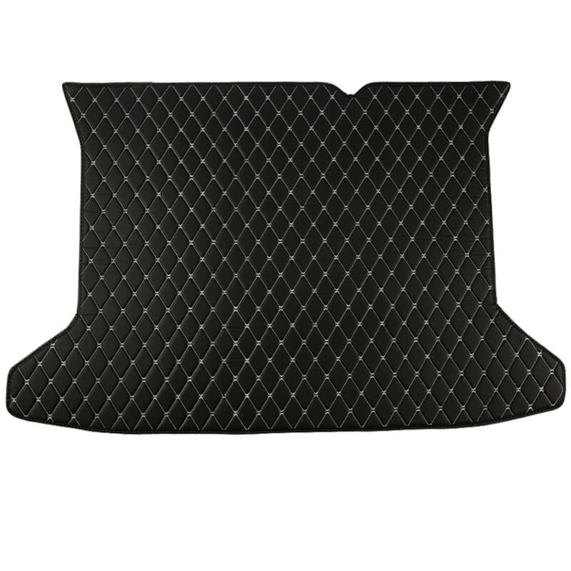 Black and White Stitching Luxury Leather Diamond Trunk Base Mat