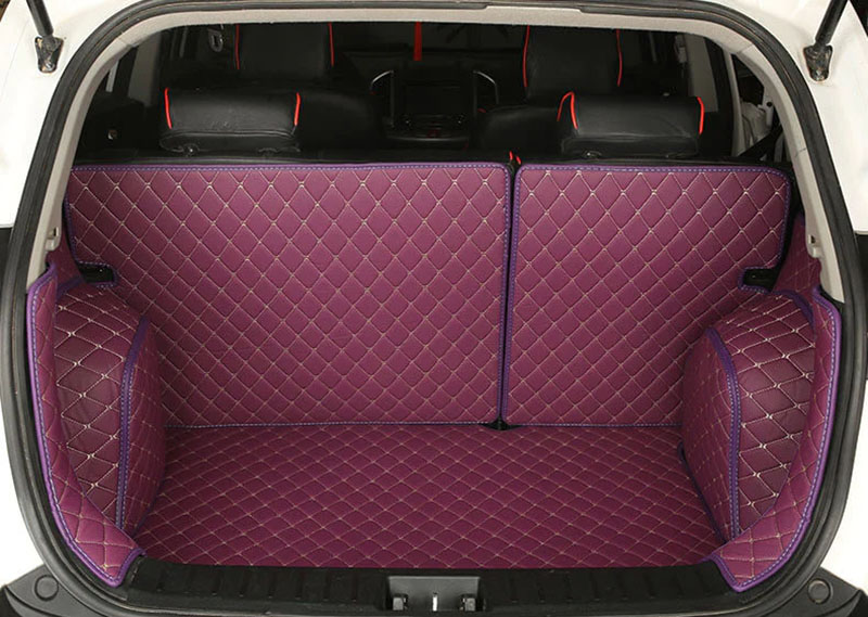 Purple Full Cover Luxury Leather Diamond Trunk Car Mats Canada