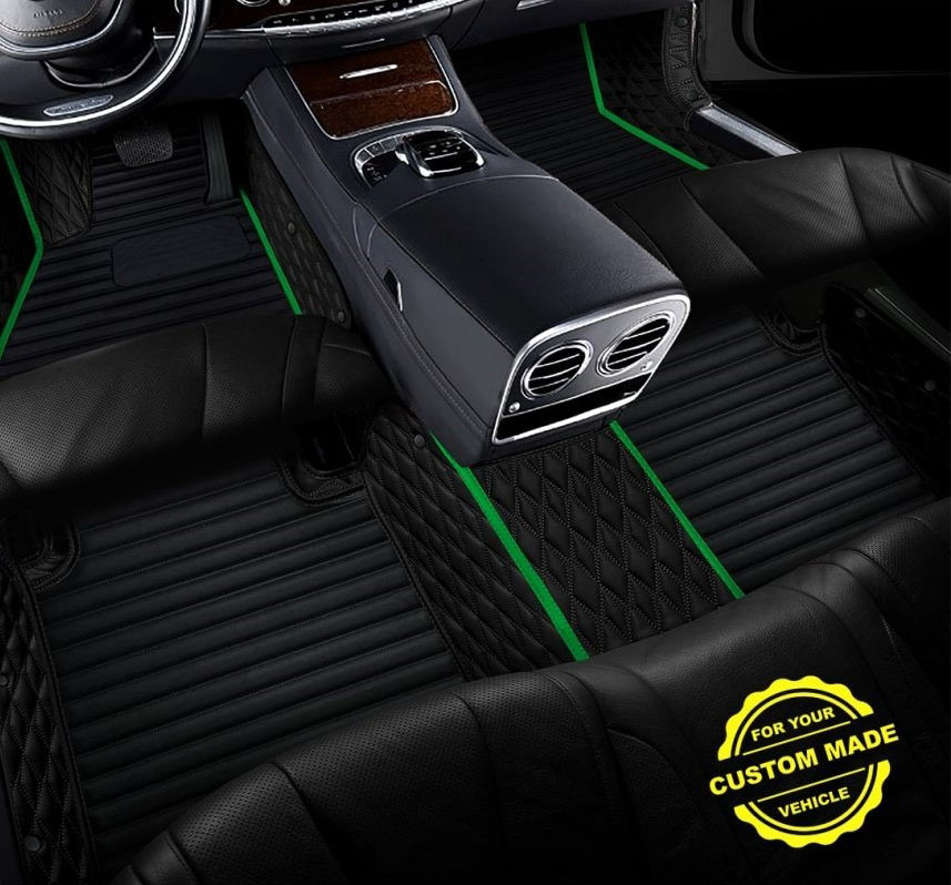 Lime Green Hybrid Line Series Premium Car Mats Canada