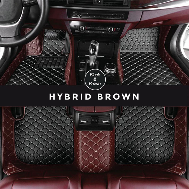 Black and Brown Hybrid Mode Premium Diamond Car Mats for Toyota Reiz/Mark X